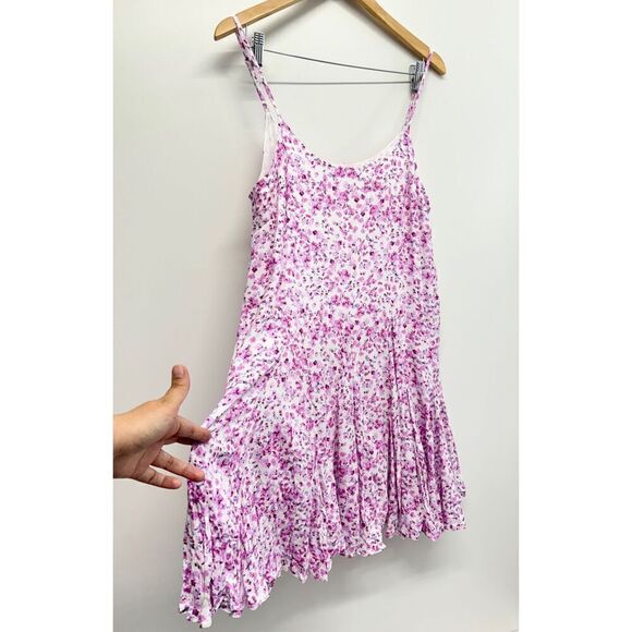 AQUA Mini Dress Size Medium Spaghetti Strap Floral Pink White NEW - Picture 8 of 9